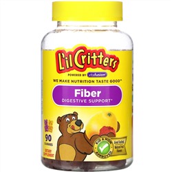 L'il Critters, клетчатка для поддержки пищеварения, со вкусом натуральных фруктов, 90 жевательных мармеладок