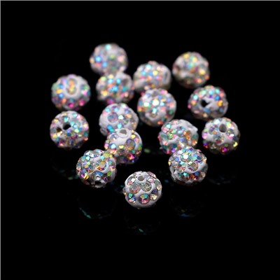 Бусина «Шамбала» 6 мм (набор 15 шт.), цвет радужный