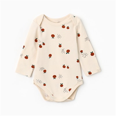 Боди с длинным рукавом «Крошка Я» Oranges, размер 62-68, молочное