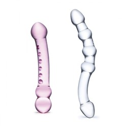 Набор из 2 стеклянных двухголовых фаллоимитаторов Pleasure Set