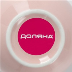 Чайная пара керамическая с ложкой «Зефирка», 2 предмета: чашка 250 мл, блюдце d=13 см, цвет розовый