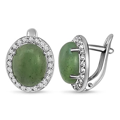 Серьги, нефрит, СПН4202