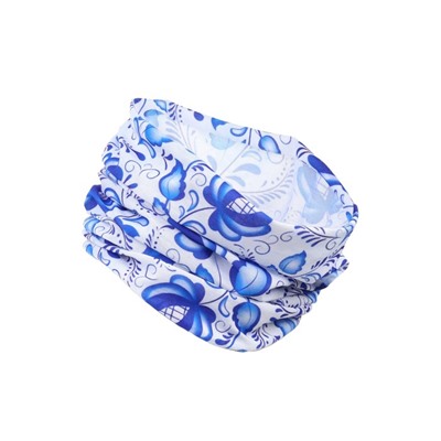 Бафф туристический «Гжель» для защиты от ветра и пыли, белый, синий