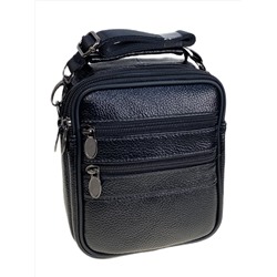 Сумка мужская из натуральной кожи, цвет черный