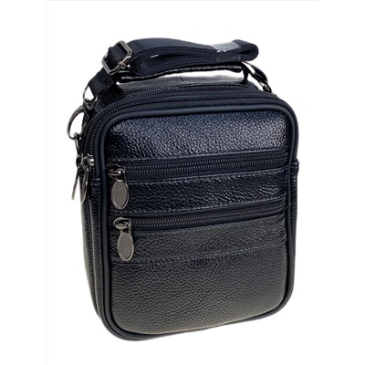 Сумка мужская из натуральной кожи, цвет черный