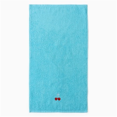 Полотенца махровые «Этель» Cherry, 3 шт., 30×60 см, хлопок 100%, голубые