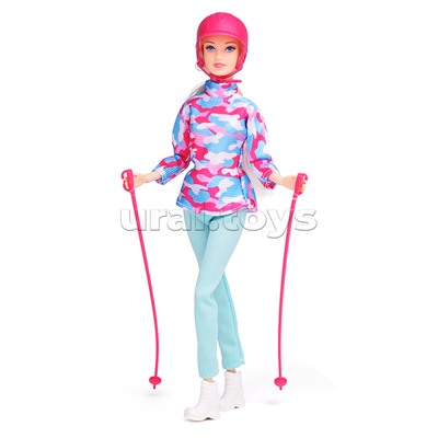Кукла София 29 см. Лыжи (руки и ноги сгиб., аксесс.) в коробке