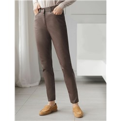 Брюки слим из эластичного хлопка с покрытием под кожу