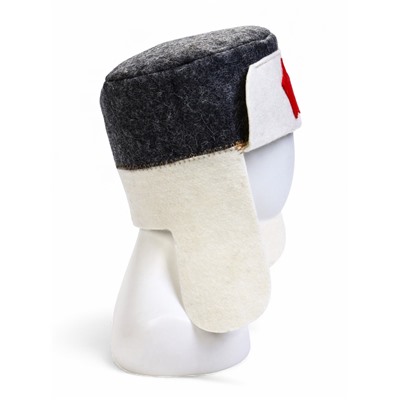 Шапка для бани и сауны, комбинированная «Ушанка», шерсть, полиэстер «Добропаровъ»