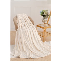 Плед покрывало Золотые снежинки блестящий велсофт