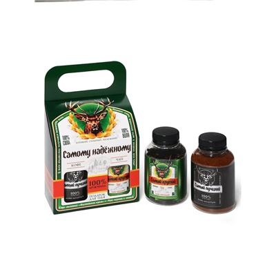 Подарочный набор «Самому надёжному»: чай 50 г, кофе 100 г