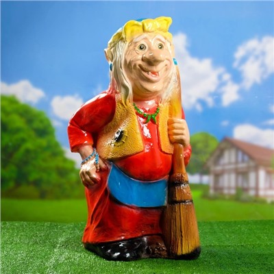 Садовая фигура из гипса «Бабка-Ёжка стоя», 33×35×65 см, МИКС
