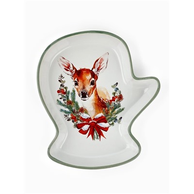 Блюдо сервировочное «Новогодняя сказка», 20×17.5×3 см, ручная работа