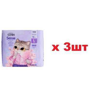 Sense прокладки Ultra Slim 14шт размер L Корея 3шт