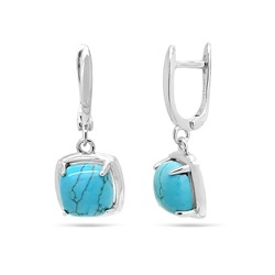 Серьги из серебра бирюза пресс., МЦВА159