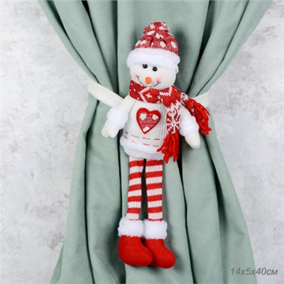 Новогоднее украшение Снеговик 14*5*40 см / B106 /уп 100/ на липучках