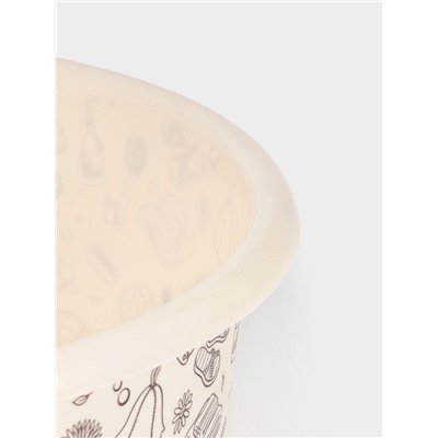 Таз хозяйственный круглый «Русская банька», 20 л, пластик, бежевый