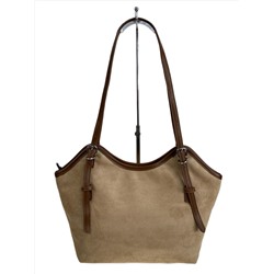 Женская сумка из искусственной замши, цвет бежево-коричневый