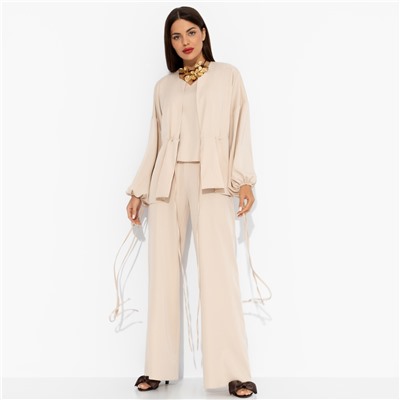 Брючный костюм нарядный, Приручённый шик (3 в 1, бежевый)