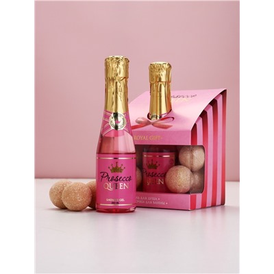 Подарочный набор: гель для душа шампанское и бомбочки для ванны МИКС, Чистое Счастье