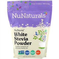 NuNaturals, NuStevia, стевия в виде белого порошка, 340 г