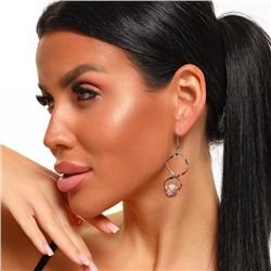 Серьги длинные с натуральным камнем коричневая яшма, арт.218.253