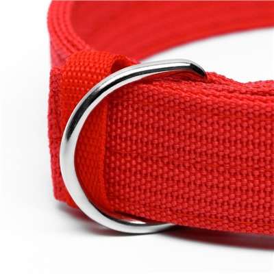 Ошейник четырехслойный, 64×4 см, ОШ 50-58 см, полиэстер, красный