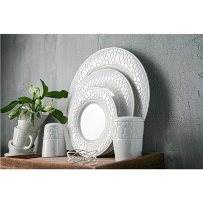 Десертная тарелка Magistro Argos, d=18 см, фарфор, белая