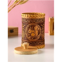 Туес с кантами «Лесная красавица», банка для хранения, береста