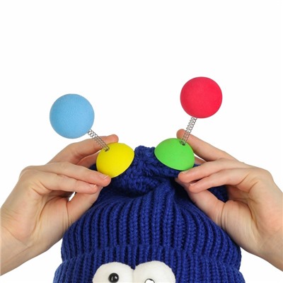 Карнавальная шапка «Глазастик» с рожками р-р 56-58, синяя