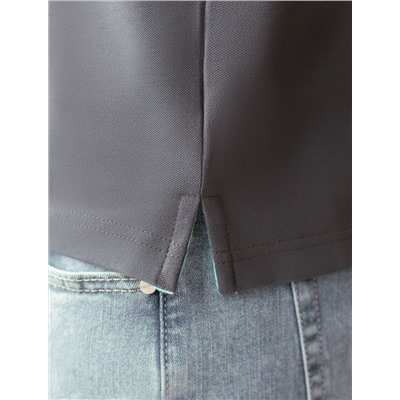 Футболка-поло из фактурного трикотажа