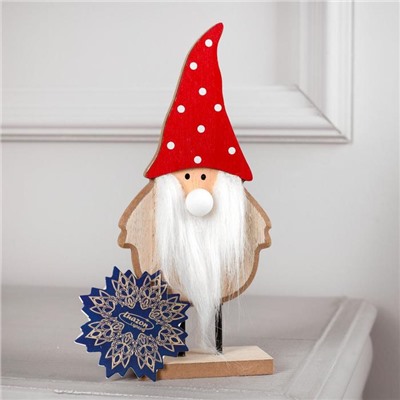 Светодиодная фигура «Дед Мороз» 7×22×5 см, дерево, от батареек LR1130×3, свечение тёплое белое