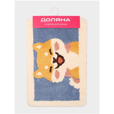 Коврик Доляна «Корги», 40×60 см, микрофибра, синий