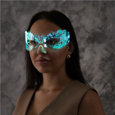 Светодиодные очки «Маскарад», 16.5×7×15.5 см, батарейки CR2032×2 (в комплекте), 3 режима, свечение RGB