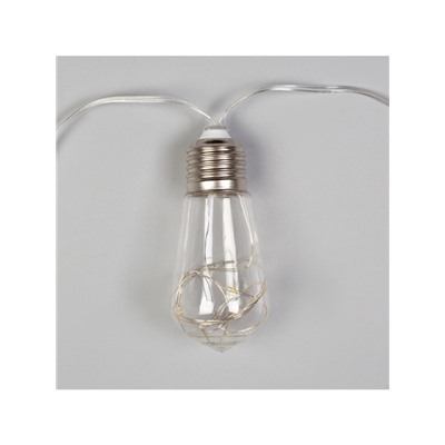 Гирлянда «Нить» 3 м с насадками «Лампа», IP20, прозрачная нить, 80 LED, свечение мульти, 8 режимов, 220 В