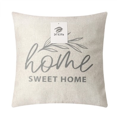 Наволочка декоративная Этель«Home sweet home» 40×40 см, полиэстер, велюр