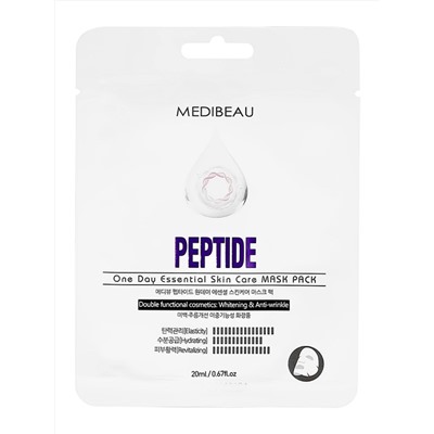 MEDIBEAU Маска тканевая для лица с пептидами / One Day Essential Skin Care Mask Pack Peptide, 20 мл