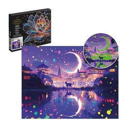 Картина по номерам со светящимися красками 30х40 см "ПРОГУЛКА ПОД ЛУНОЙ" живопись с красками и кистью 71296 Феникс