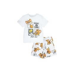 Комплект детский трикотажный для девочек: фуфайка (футболка), шорты