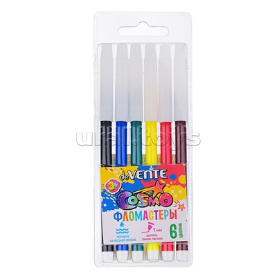 Фломастеры "Cosmo" 06 цветов с невентилируемым колпачком, в пластиковом блистере