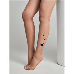 CONTE BUTTERFLY Прозрачные Колготки женские с тату-рисунком