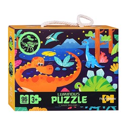 Пазл "Динозавры" светится в темноте (96 дет.)