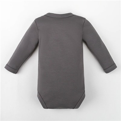 Боди детское «Крошка Я», рост 74-80 см, серое