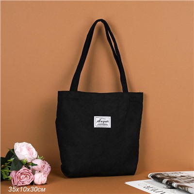 Сумка дамская шоппер 35х10х30 черный / MIR - 08 /уп 30/