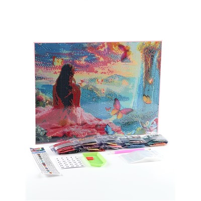 Алмазная мозаика с полным заполнением на холсте с подрамником «Водопады», 30×40 см