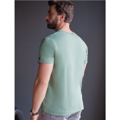 Футболка полуприлегающего кроя с принтом из премиального хлопка