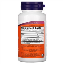 Now Foods, алоэ вера в капсулах, 100 капсул