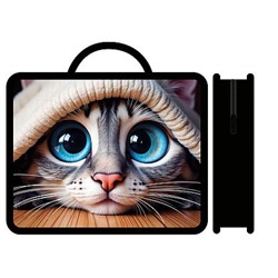 Папка пластиковая А4 на молнии с ручками 33х26х7,5 см ПМ-А4-26 "ГОЛУБОГЛАЗЫЙ КОТ 2026" Пчелка