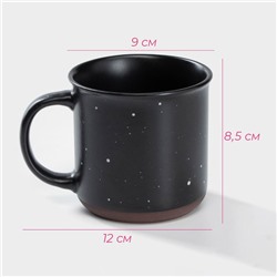 Кружка Доляна «Клео», 330 мл, керамика, чёрная