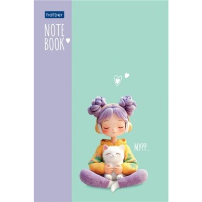 Блокнот А6  40л клетка на склейке "Уютные моменты" (093614) Хатбер